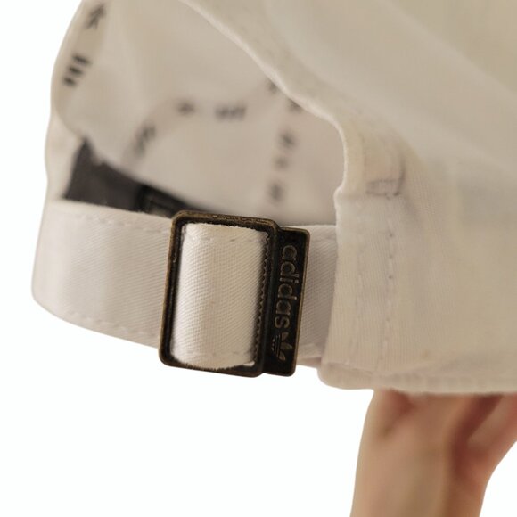 White ADIDAS Casual Logo Baseball Hat Adjustable OSFM - Picture 4 of 7